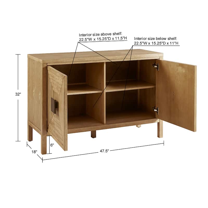 Madison Park Paige Geometric 2-Door Storage Cabinet with Adjustable Shelves