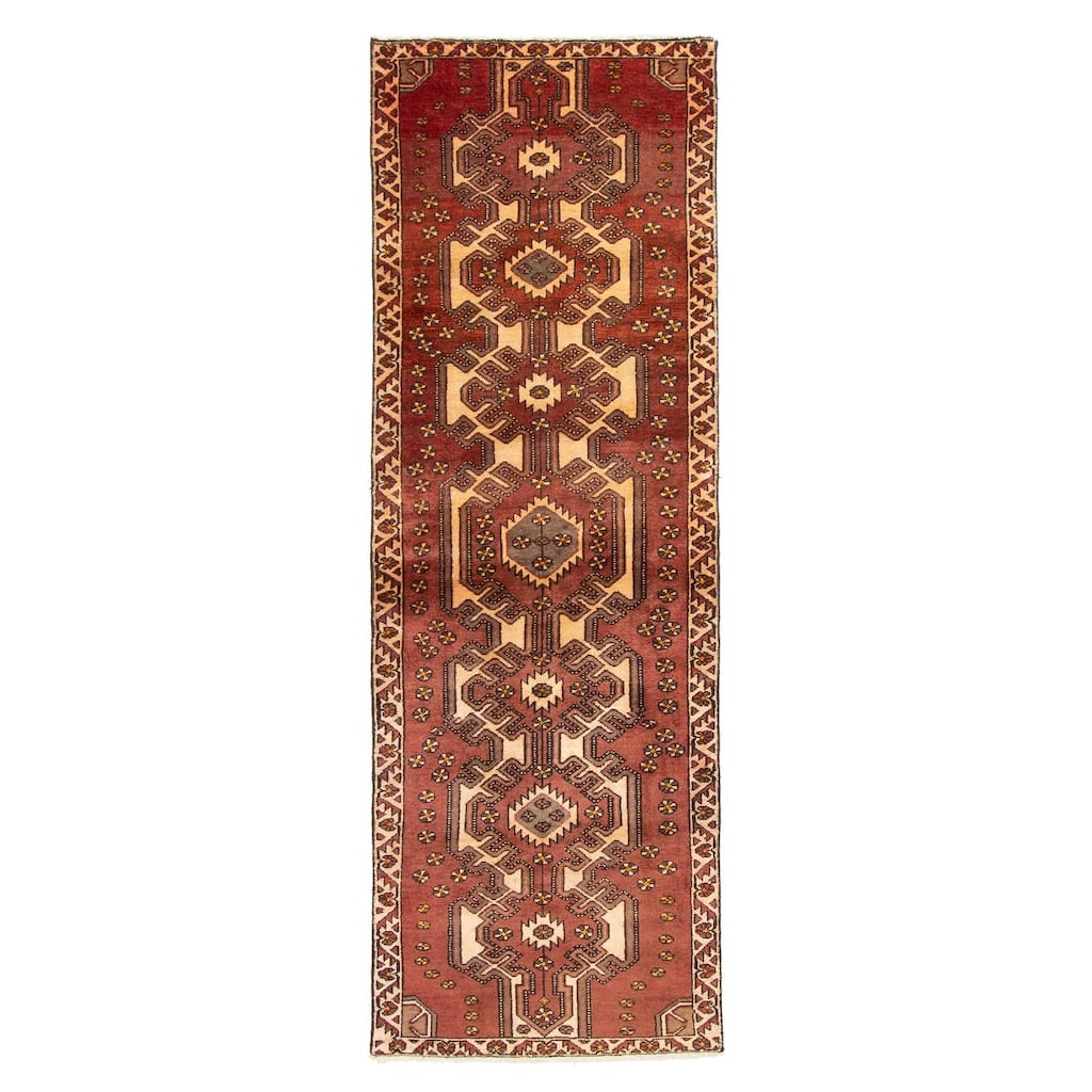 ECARPETGALLERY Hand-knotted Andelz Dark Red Wool Rug - 2'8 x 8'2