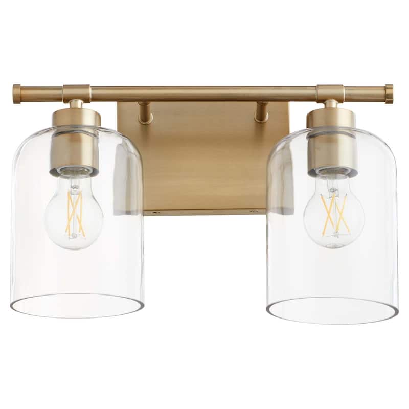 Quorum International 5374-2 Tribute 2 Light 15" Wide Vanity Light - Aged Brass