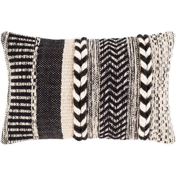 Black and white hotsell boho lumbar pillow