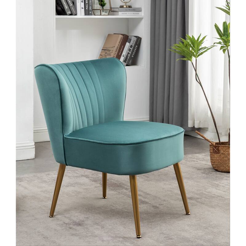 Sauter 23.2" Wide Mid-Century Modern Microfiber Accent Chair - Teal