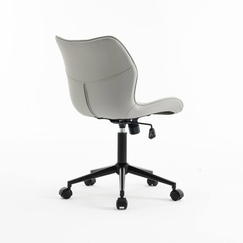 Faux Leather Office Chair with Wheels, Upholstered Task Chair
