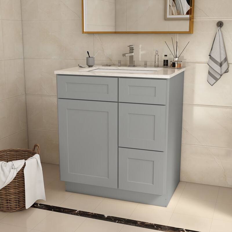 30-inch Bathroom Cabinet with Soft-Close Doors, Versatile Storage, and Waterproof MDF