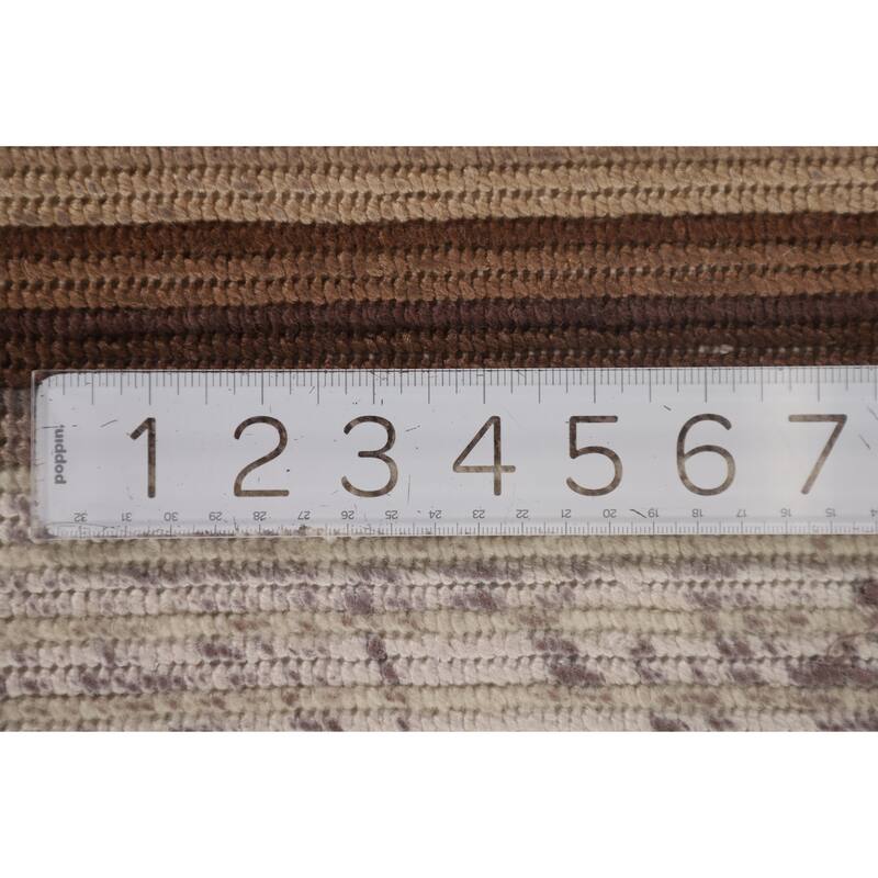 Striped Abstract Modern Oriental Accent Rug Handmade Wool Carpet - 2'8"x 4'7"