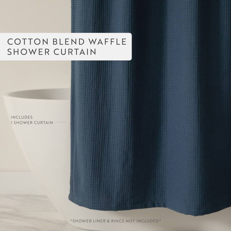 Becky Cameron Cotton Blend Waffle Shower Curtain