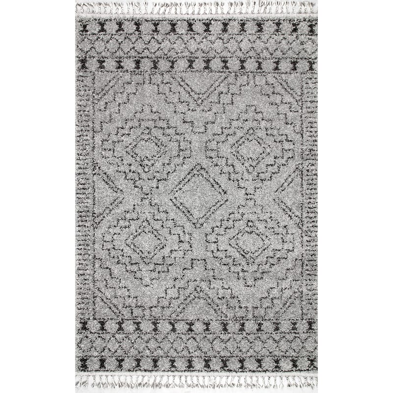 Nuloom Vasiliki Moroccan Shag Tasseled Area Rug