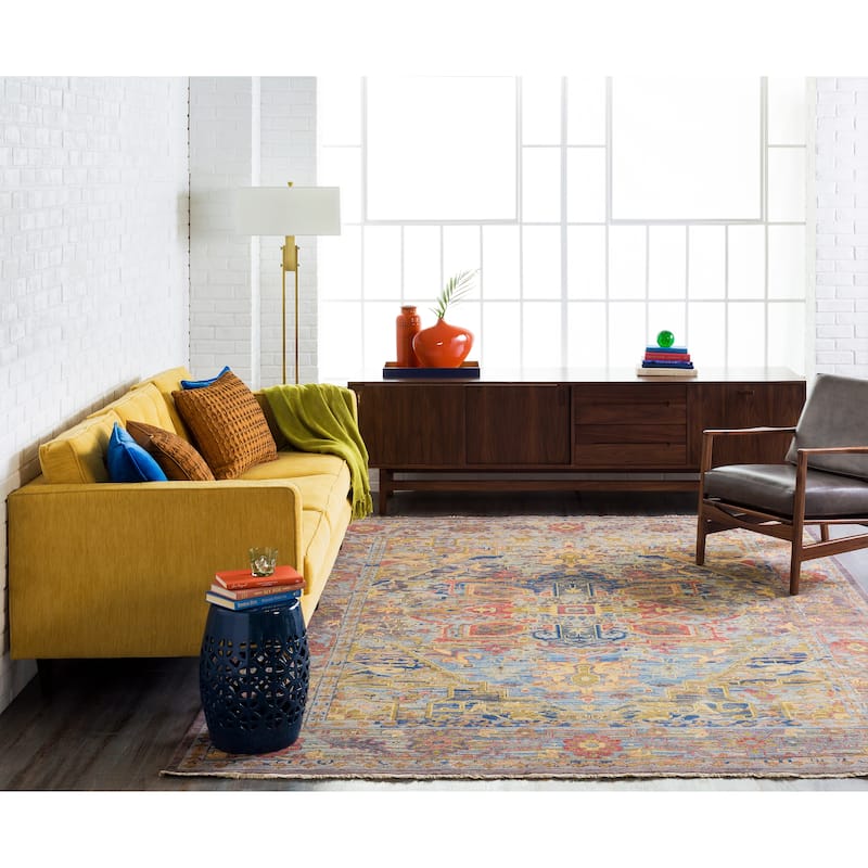 Hand-Knotted Celaena Wool Area Rug - 10' x 14' - 10' x 14' - Blue