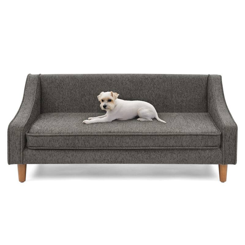 Durable Elevated Dog Sofa Bed,Pet sofa with modern irregular armrest design,Comfortable soft dog sofa