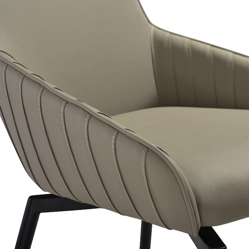 Esme Shilo Dining Set Taupe with Gray Faux Leather Chairs