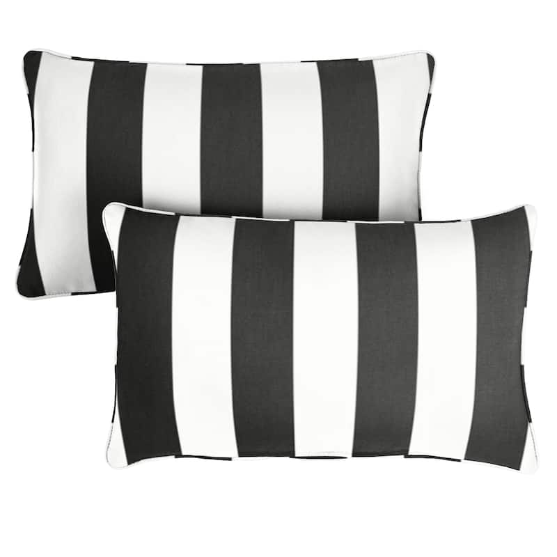 Sunbrella Cabana Classic Corded Indoor/ Outdoor Pillows (Set of 2) - 12 in x 24 in