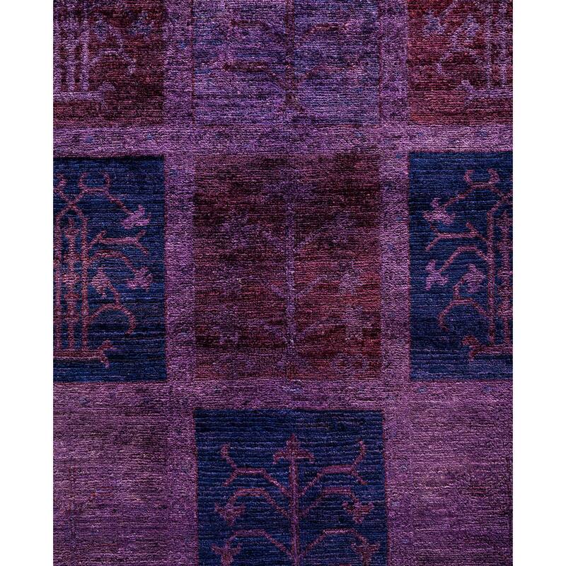 Overdyed One-of-a-Kind Hand-Knotted Area Rug - Purple - 12' 0" x 17' 5"