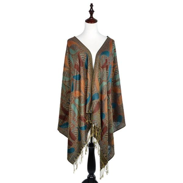 slide 1 of 42, Women Reversible Paisley Pashmina Shawl Wrap -72" x 27"