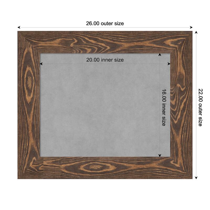 Amanti Art Bridge Brown Framed Magnetic Board - Board Size 20x16