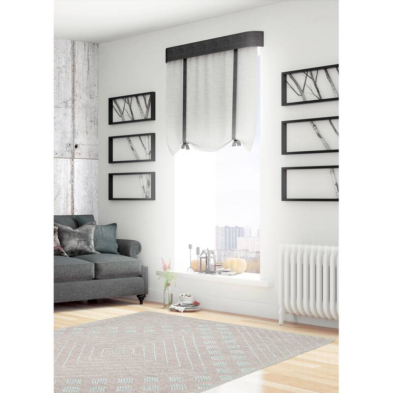 ECARPETGALLERY Braid weave Sienna Grey Wool Rug - 5'0 x 8'3