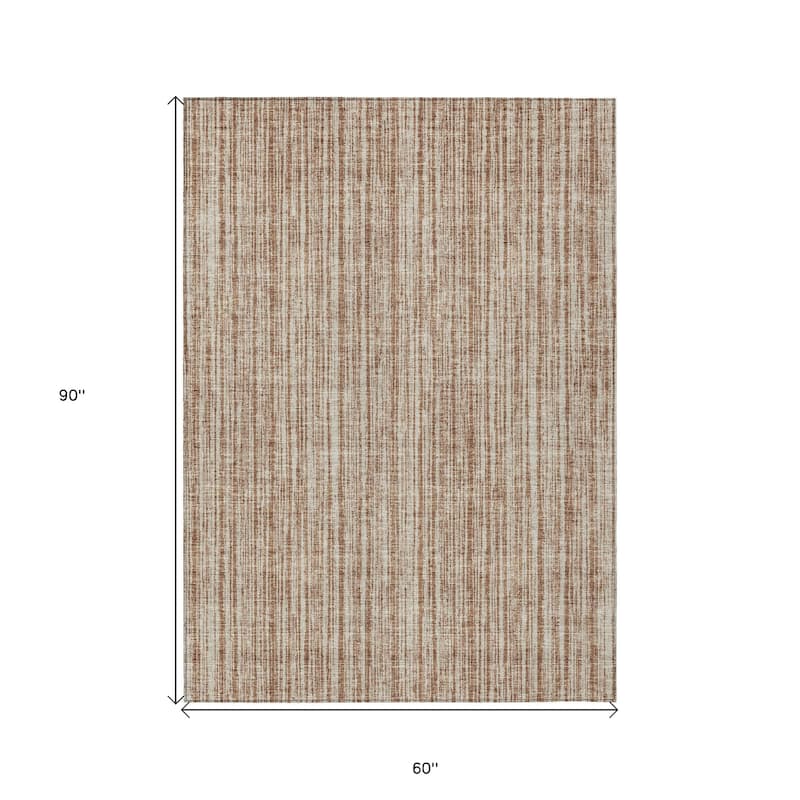 HomeRoots Striped Transitional Rectangle Outdoor Rug