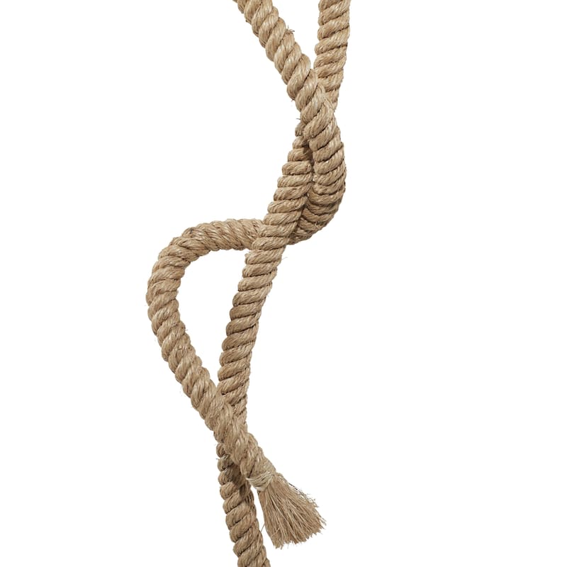 Brown Jute Rope Twisted Rope Room Floor or Table Lamp with Cream Linen Shade