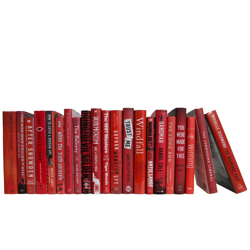 Books Red Decorative Accessories: Scarlet Dust Jackets Color By The Foot