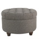 preview thumbnail 2 of 5, Fabric Upholstered Wooden Ottoman with Tufted Lift Off Lid Storage, Dark Gray