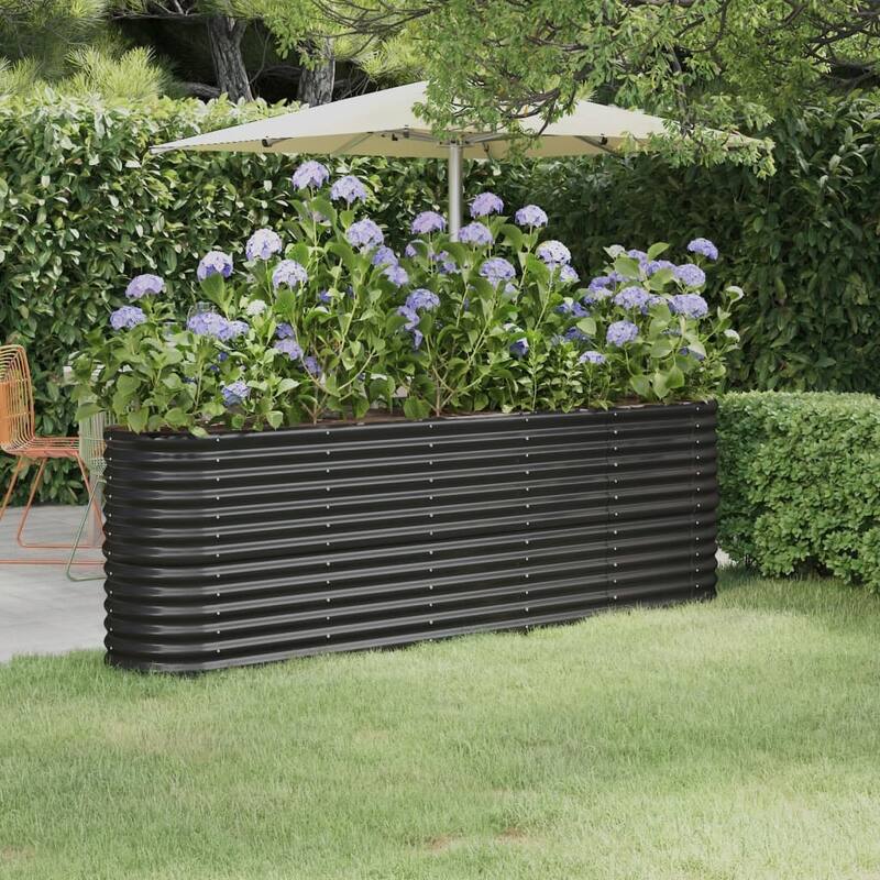 vidaXL Garden Raised Bed Patio Outdoor Raised Planter Box Powder-coated Steel