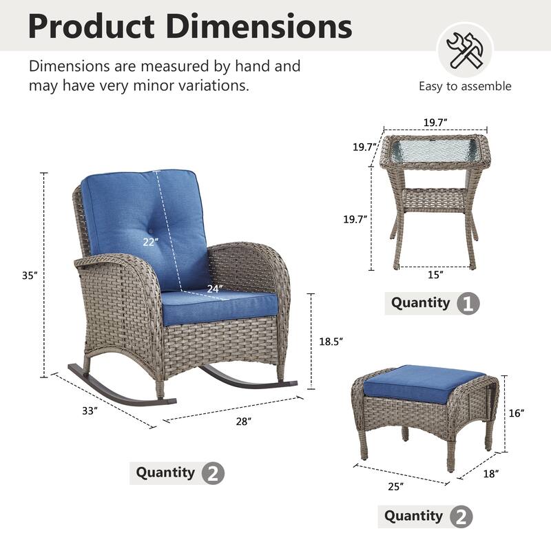 Gymojoy Premium Wicker Patio Furniture Set - Ultimate Comfort & Weather-Resistant Design