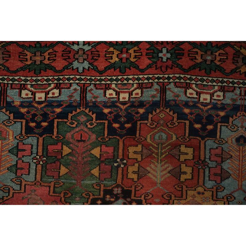 Hand Knotted Oriental 100% Wool Carpet Traditional All-Over Oranges & Rust Bakhtiari Area Rug - 9' 6'' X 5' 3''