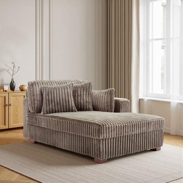 DREAMSIDEA Oversized Cotton Flannel Chaise Lounge, Right Facing