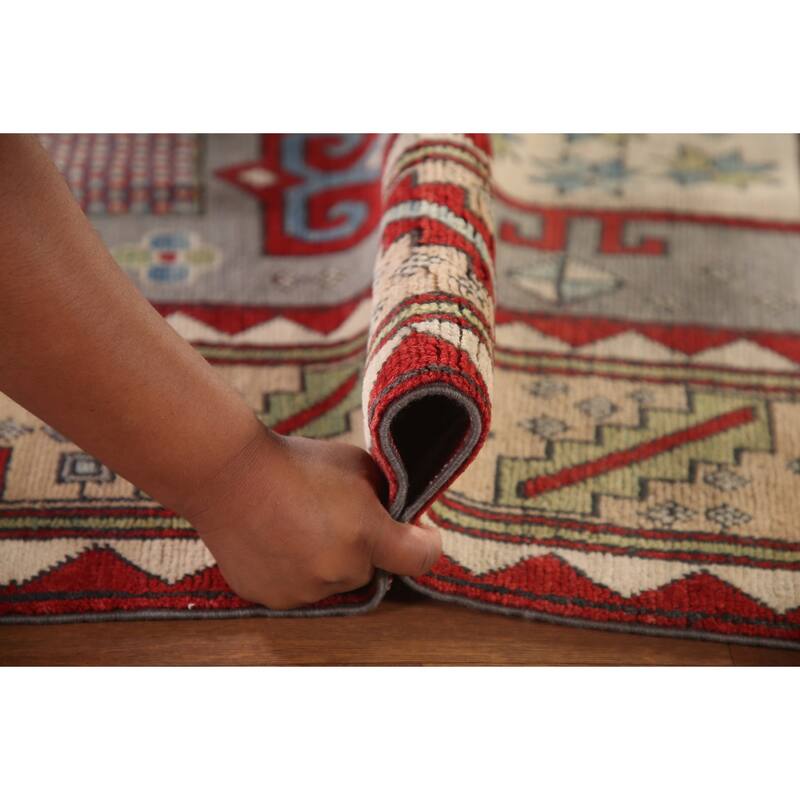 Kazak Oriental Area Rug Handmade Wool Carpet - 6'8" x 10'2"