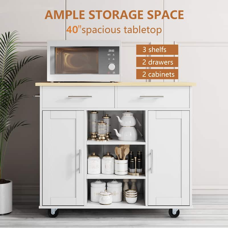 Futzca Storage Kitchen Island Cart - N/A