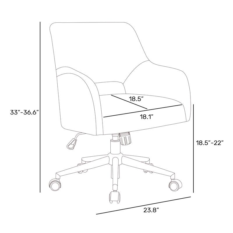 Boucle Upholstered Office/ Desk Chair - Swivel/ Adjustable Height