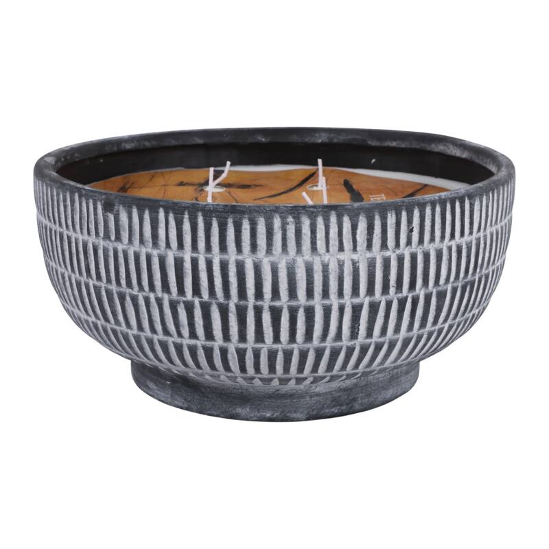 Decorative Textured Ceramic Neroli and Basil Scented Candle