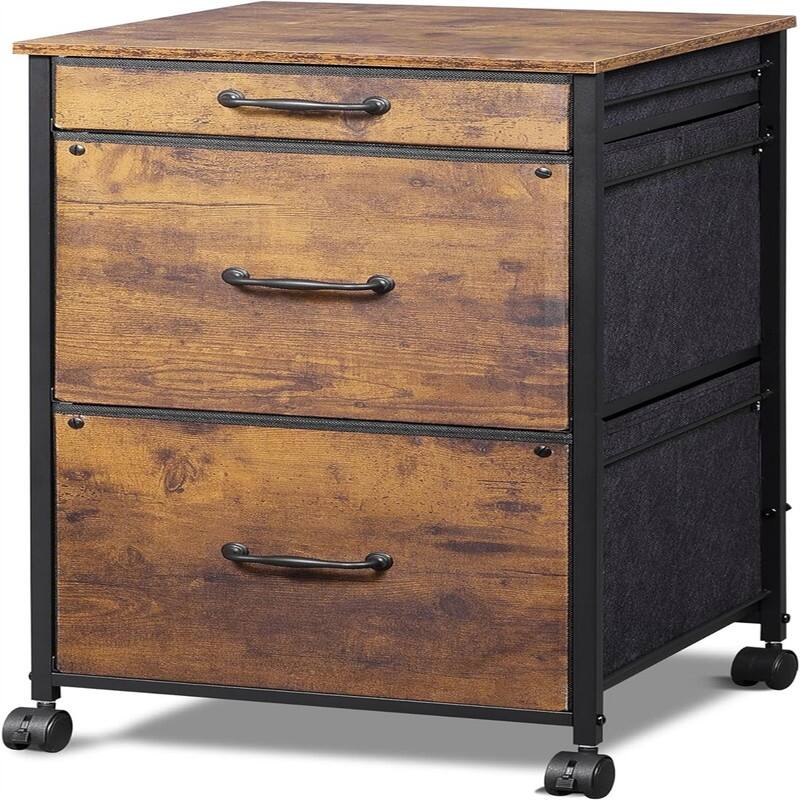 Mobile File Cabinet Dresser for Bedroom with 3 Drawers - 15.7"D x 15.4"W x 29.5"H
