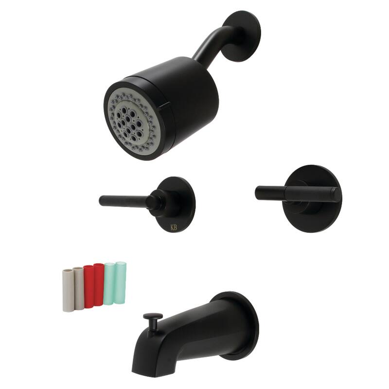 Kingston Brass Kaiser Two-Handle Tub and Shower Faucet - Matte Black
