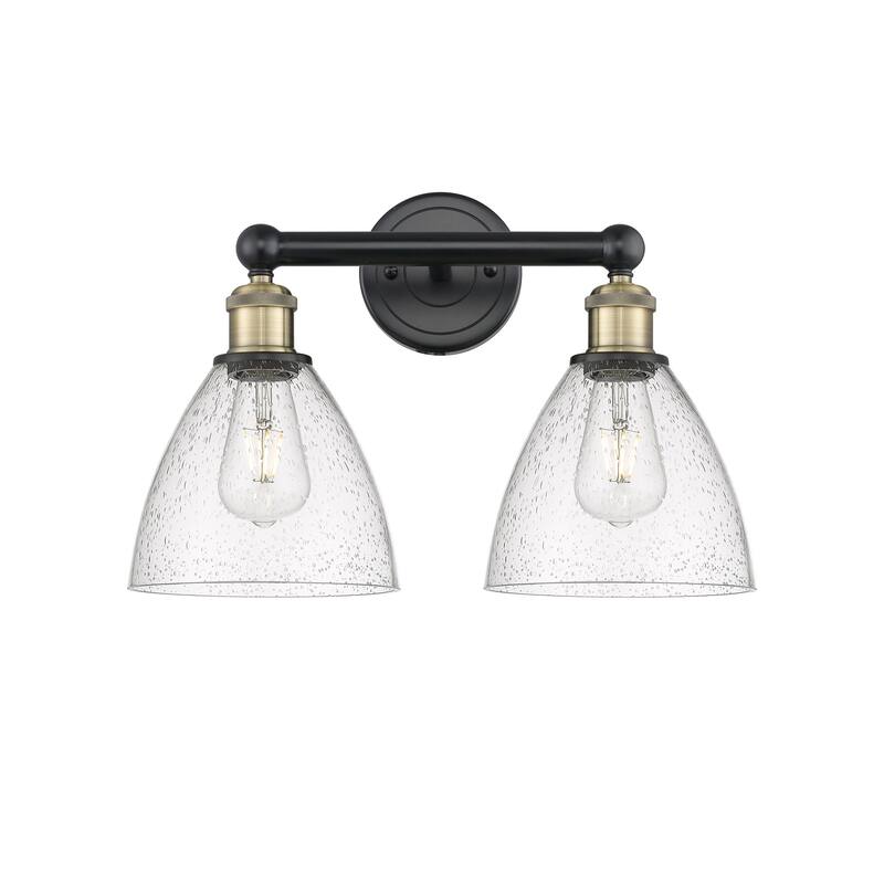 Innovations Lighting 616-2W-12-17 Bristol Vanity Bristol Glass 2 Light - Black Antique Brass / Seedy