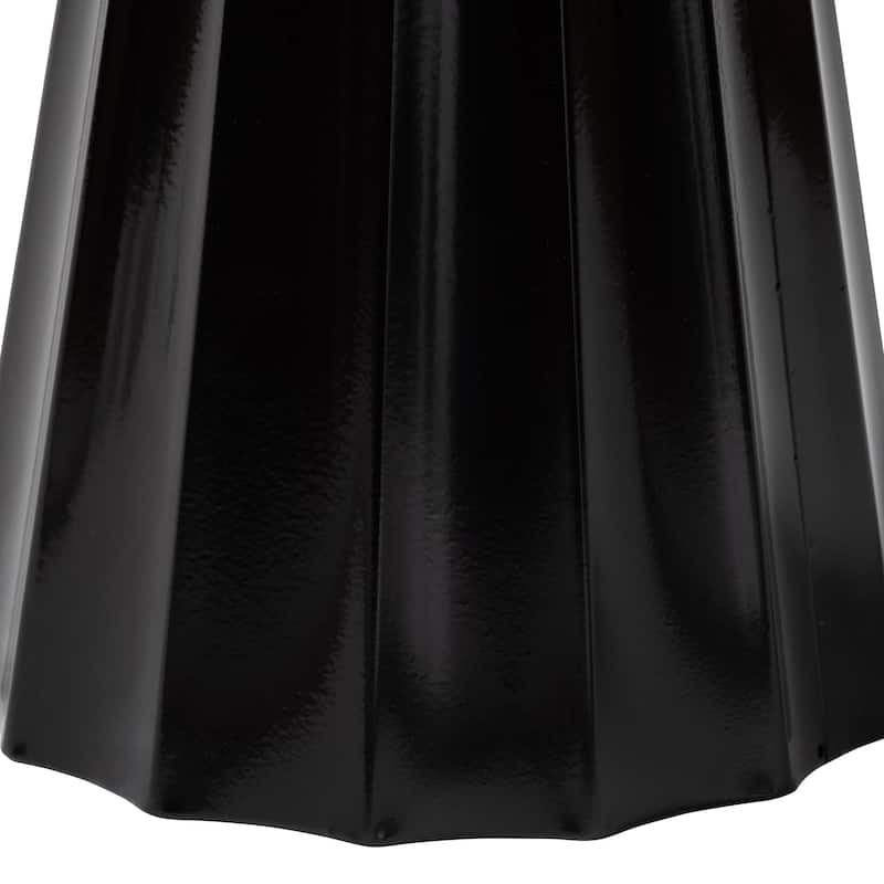 Ulmer Metal Scalloped Side Table - Modern Round Accent Table for Indoor or Semi-Outdoor Use