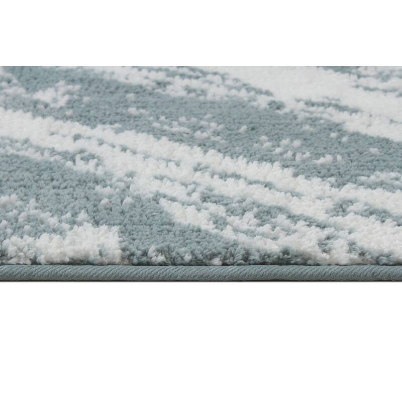 Chesapeake Marble Micro Knitted Bath Rug - 24"x40" - Spa Blue