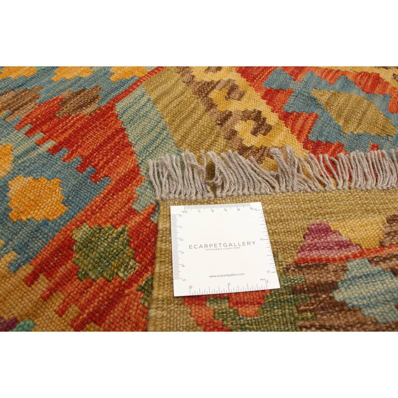 ECARPETGALLERY Flat-Weave Bold and Colorful Multi Color Wool Kilim - 2'8 x 4'4