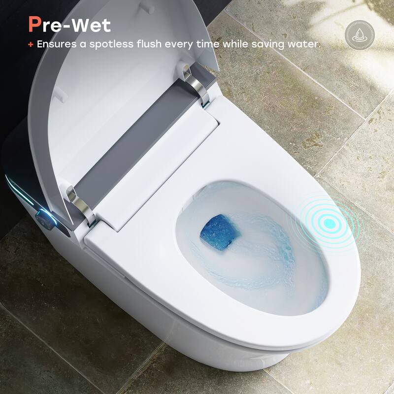 HOROW T37D 10 in. Rough-In Elongated 1/1.27 GPF Smart Bidet Toilet in White with Auto Flush, Heated Seat, Child Wash, Deodorizer