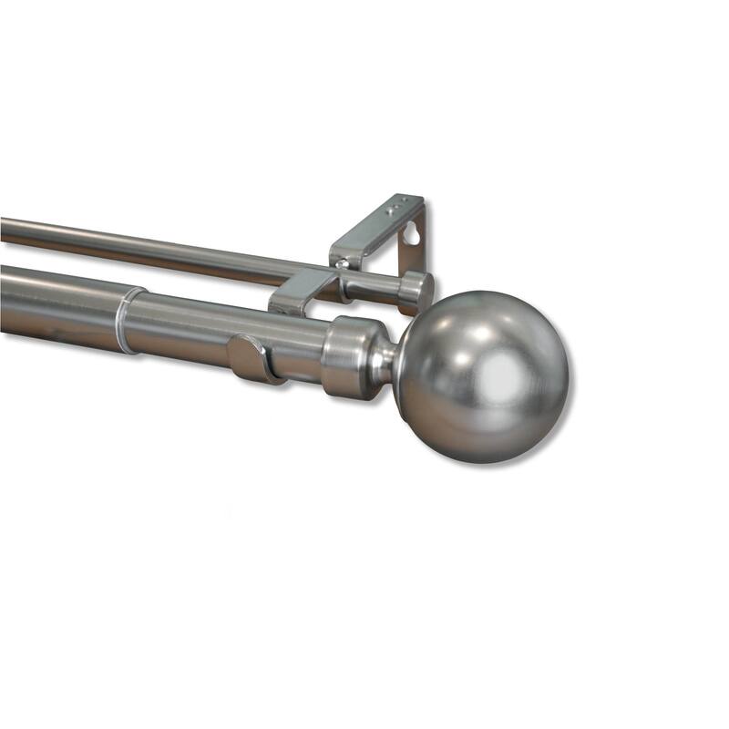 Linen Avenue Ball Double Window Curtain Rod Set