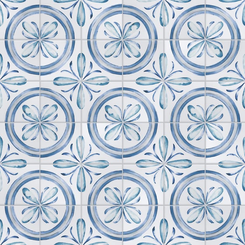 Merola Tile Saint Germain Gele Deco Rivette 5-3/4" x 5-3/4" Porcelain Floor and Wall Tile