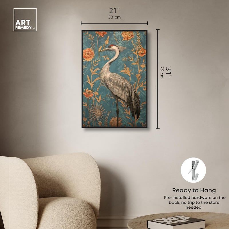 Graceful Grus Gaze Canvas by Art Remedy
