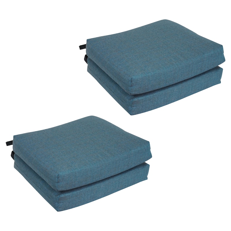 20-inch by 19-inch Premium Woven Olefin Indoor/Outdoor Chair Cushions (Set of 4) - 20 x 19 - Scope Ocean