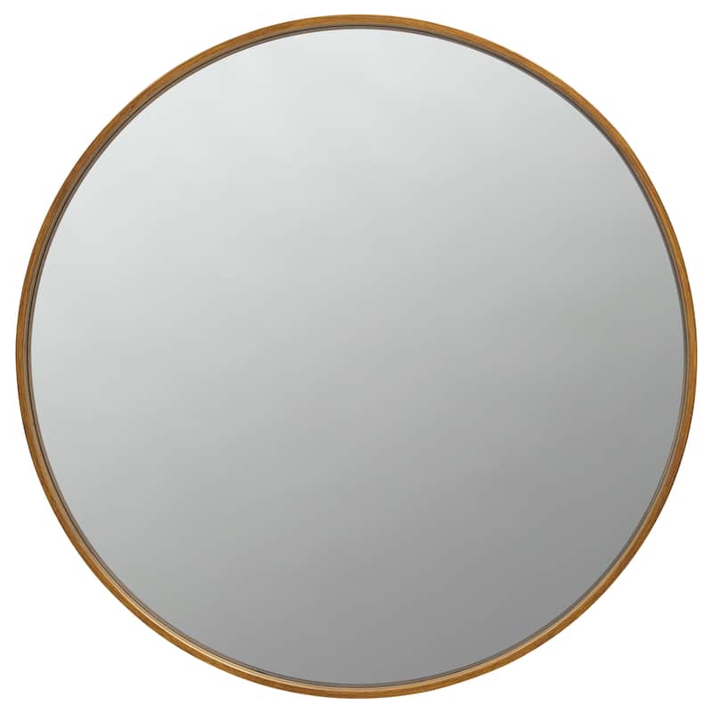 O'Malley 40 x 40 Inch Round Framed Wall Mirror - Brass