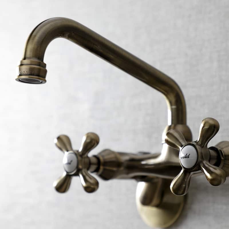 Traditional Two Handle Wall Mount Kitchen Faucet