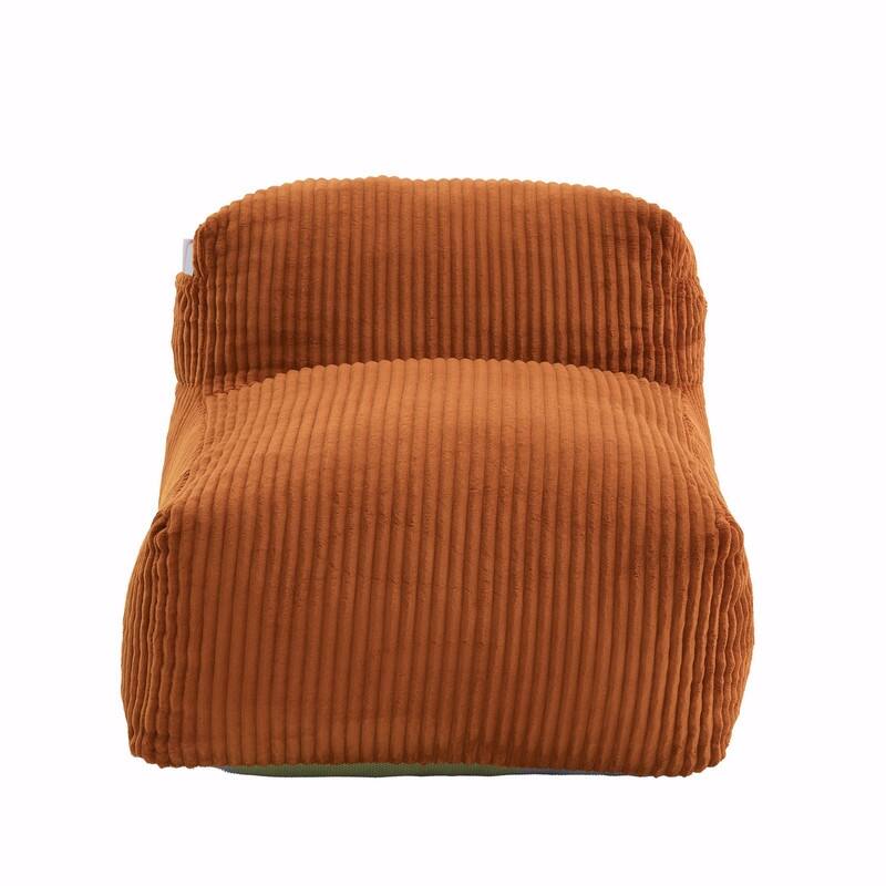 Large Memory Foam Bean Bag Chair for Adults, Corduroy Lounger Sofa with Ottoman