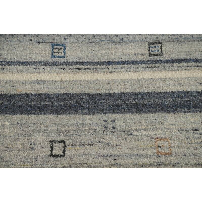 Gabbeh Indian Area Rug Handmade Bedroom Grey Wool Carpet - 5'3" x 7'6"