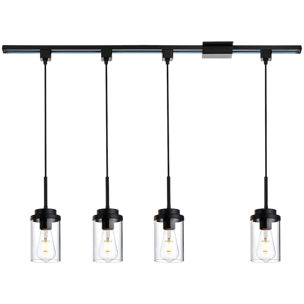 H-Type Track Pendant Lighting 4 Lights Track Ceiling Light Fixtures Hanging, Include 394 Inches H Type Track Lighting Rail