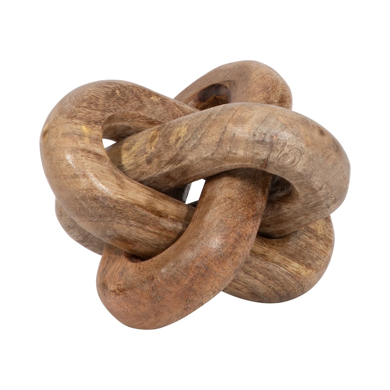 Sagebrook Home Neutral Wood Decorative Knot Figurine