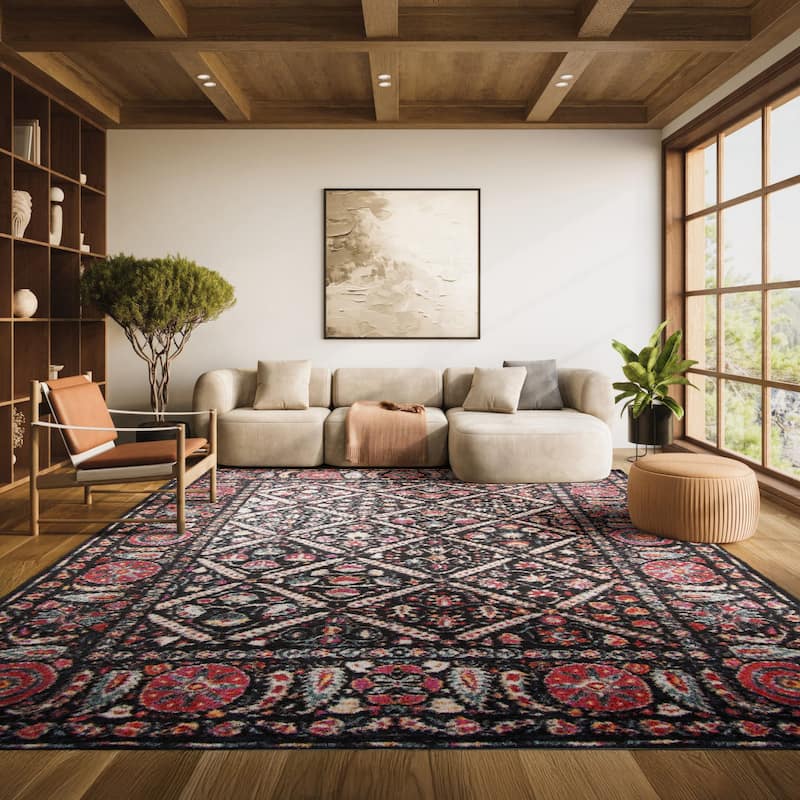 SAFAVIEH Adirondack Carita Vintage Boho Oriental Rug - 8' x 10' - Black/Fuchsia