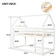 preview thumbnail 9 of 22, Elegant Twin over Twin Loft Bed with Roof Design, Safety Guardrail and Ladder, Solid Construction & Versatility Galore, White