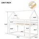 preview thumbnail 7 of 19, Wood House Roof Loft Bed Frame Twin Over Twin Loft Bed Frame with Safety Guardrail and Ladder, Low Height Design for Kids, Teens